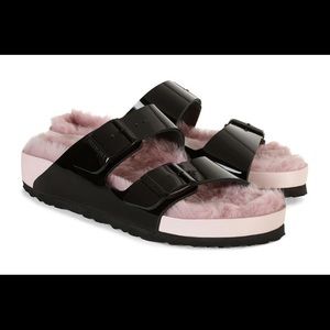 ISO BIRKENSTOCK SHEARLING PATENT LEATHER 37